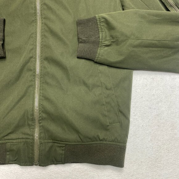 Tahari Bomber Jacket Women's M/L Green Polyester Full Zip Lightweight Lined - Picture 4 of 11